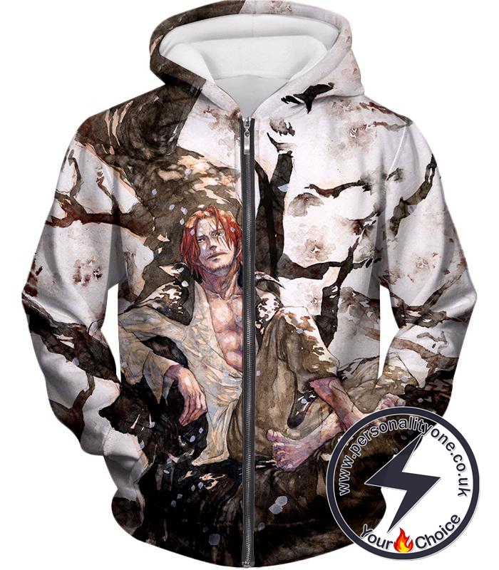 One Piece Coolest Pirate Emperor Shanks Awesome Zip Up Hoodie